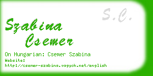 szabina csemer business card